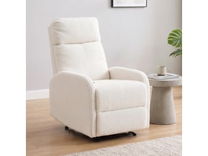 Fauteuil relax manuel  <strong></strong> Tissu bouclette blanc