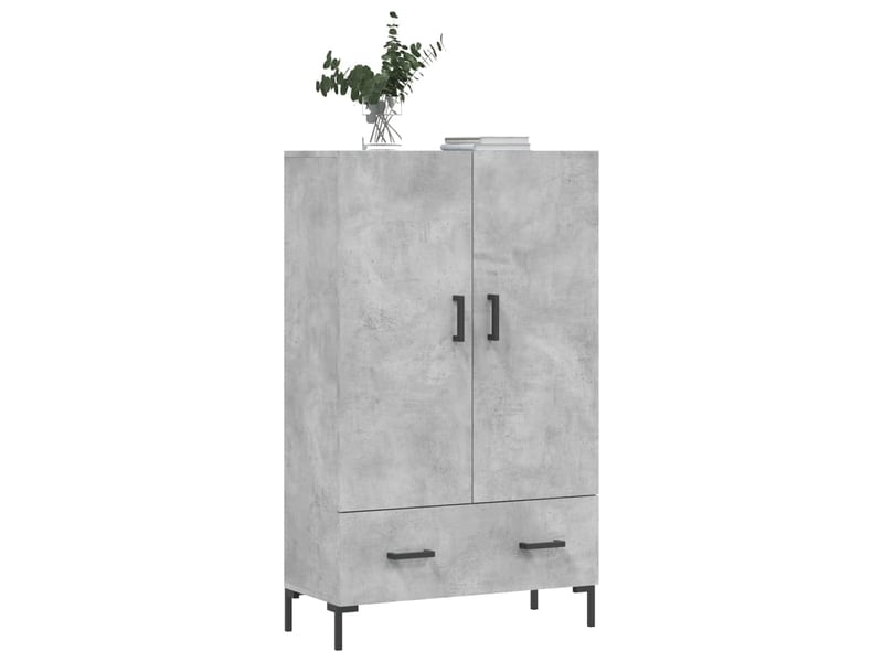  Buffet haut - bahut - meuble de rangement gris béton 69,5x31x115 cm bois d'ingénierie  - Conforama C