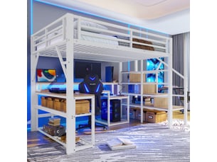Lit mezzanine 140x200 cm REDOM   coloris blanc