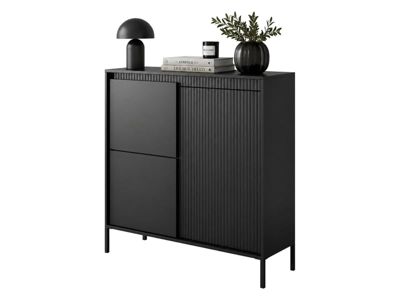  Buffet hatolaro, armoire 5 étagères, 104x40x123h cm noir Hatolaro - Conforama A