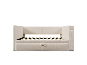Lit gigogne 90x200 cm <strong></strong>  <strong></strong> coloris beige