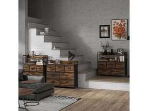 Buffet 0 porte(s) 7 tiroir(s) - 98 cm coloris marron