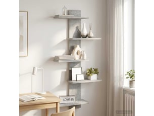 Étagère flottante, étagère murale gris béton 48,5 x 15 x 101 cm cf42309