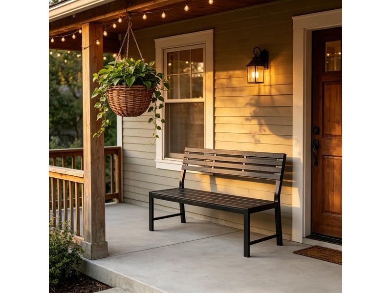  Banc de jardin extérieur avec dossier, style banc de parc  - Conforama E