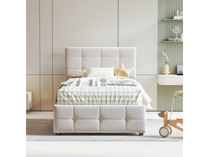 Lit simple 90x200 cm <strong></strong>  <strong></strong> coloris beige