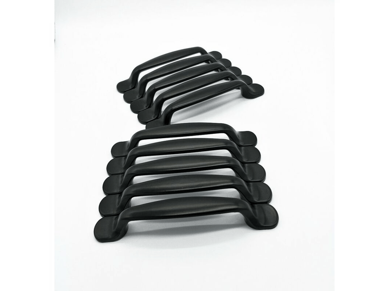 10 tirateurs pour porte de cuisine, placard, tiroir, meuble de chambre à coucher, distance entre axes de 128 mm, aluminium noir - Conforama B