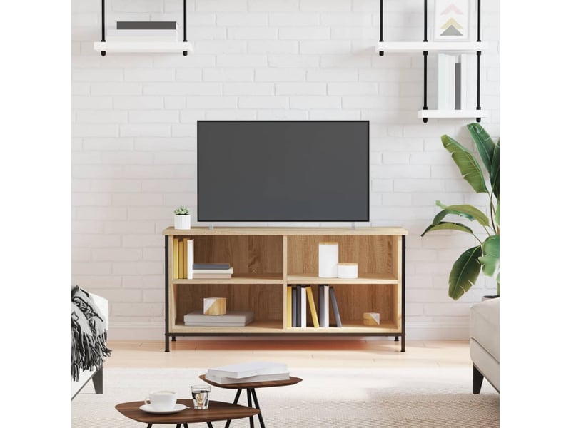  Meuble tv - banc tv - meuble de rangement chêne sonoma 100x40x50 cm bois d'ingénierie  - Conforama B