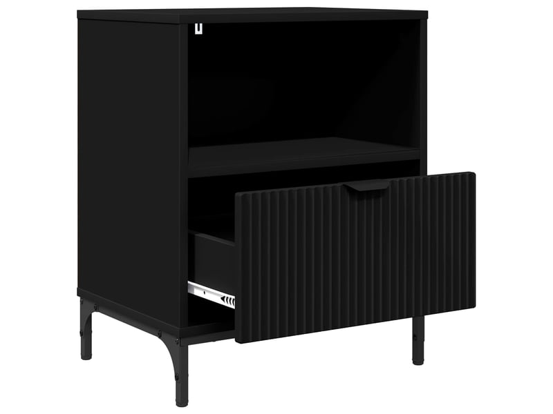  Table de chevet - cabinet de chevet - table de nuit noir 49 x 36 x 61 cm bois d'ingénierie  - Conforama D
