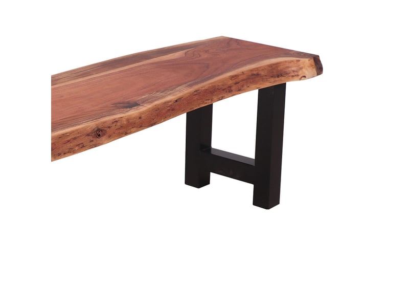  Banc 160x40x45 cm en acacia et métal noir - stacy  - Conforama C