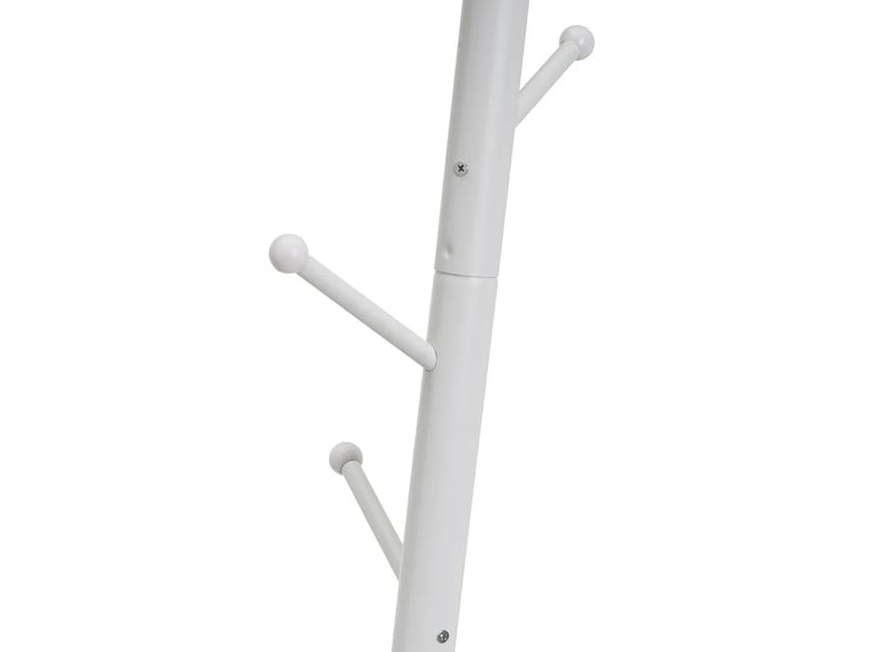 Portemanteau sur pieds en métal blanc mat avec 8 armes pour entrée & chambre – longueur 37 x profondeur 37 x hauteur 175 cm - Conforama D