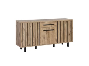 Buffet 3 portes 1 tiroir aspect bois canyon décor tasseaux - barton