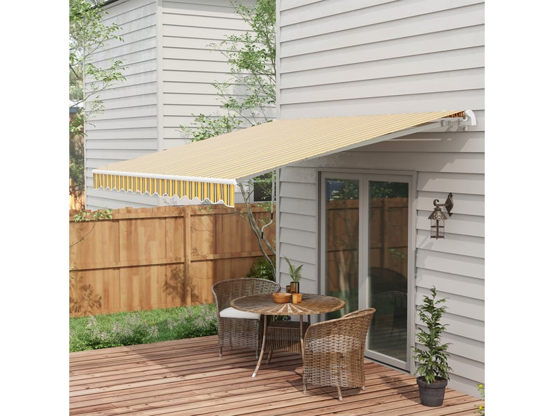  Store extérieur à manivelle, 350 x 250 cm, jaune  - Conforama D