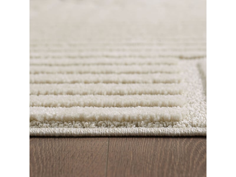 Tapis rond à relief lena crème 80x80cm ART80801121CREAM - Conforama D