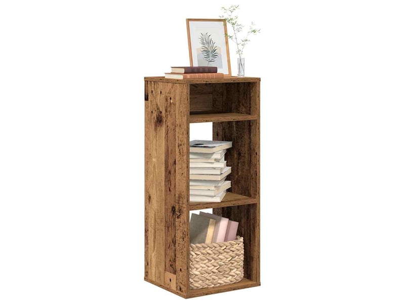  Bibliothèque, meuble de rangement salon vieux bois 34x31x80 cm bois d'ingénierie  - Conforama B