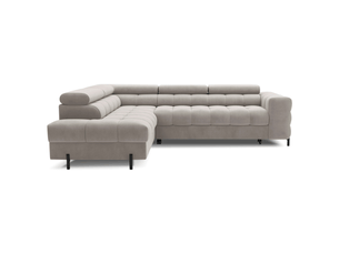 Canapé convertible beige ferrum 5 places angle gauche salon familial 276x93x200cm