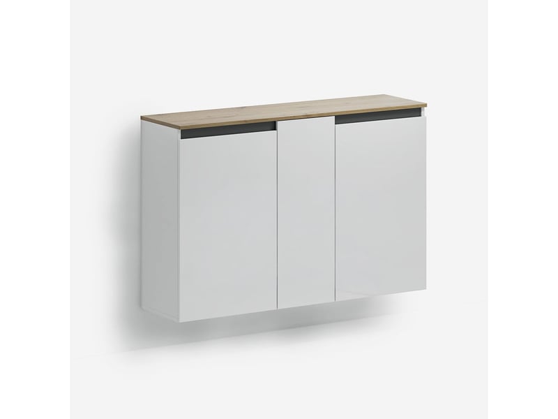  Meuble à chaussures gain de place 3 portes en mélaminé zippo  - Conforama A