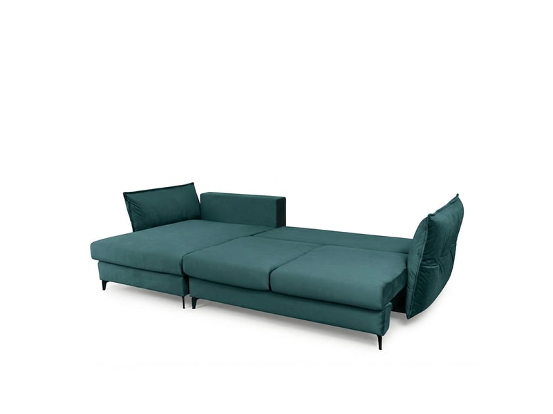  Canapé angle gauche verduro en velours bleu pétrole - 3 places 3CA55.PI.3AC.G.24 - Conforama E