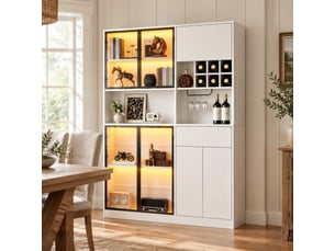 Vitrine coloris blanc 9 étagère(s) HAUSS SPOLE - 140 cmx200 cm
