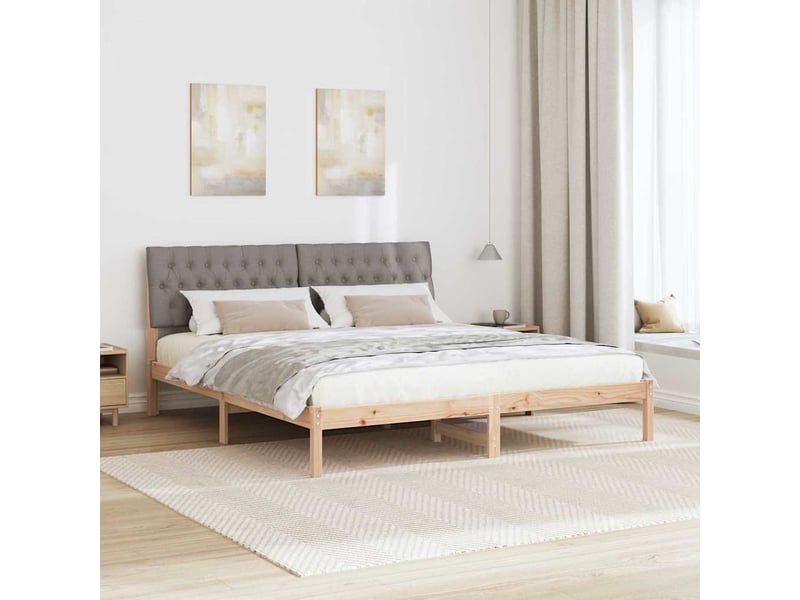  Lit double- lit adulte -  cadre de lit avec tête de lit rembourrée marron 180 x 200 cm  - Conforama C