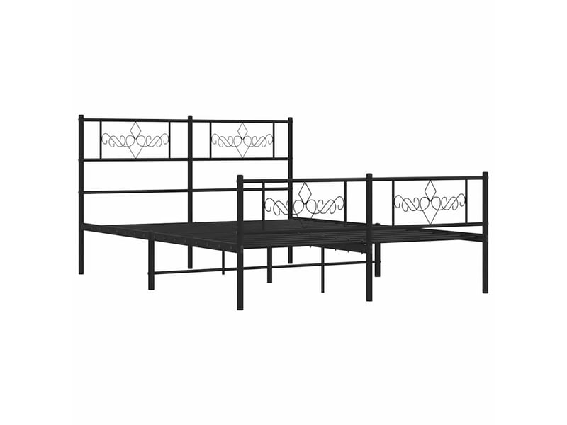  Lit double- lit adulte -  cadre de lit métal sans matelas avec pied de lit noir 150x200cm  - Conforama B