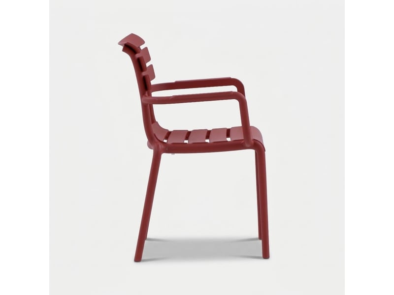  Lot de 2 fauteuils empilables pour jardin et intérieur punat - rouge  - Conforama D