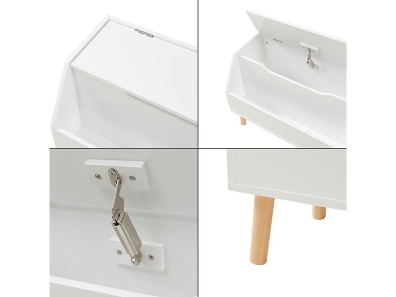  Coffre à jouets 60 x 30 x 43 cm blanc naturel 03_0009284  - Conforama E