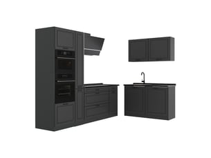 Vicco cuisine en angle, anthracite campagneanthracite, 230 x 120 cm plan de travail anthracite