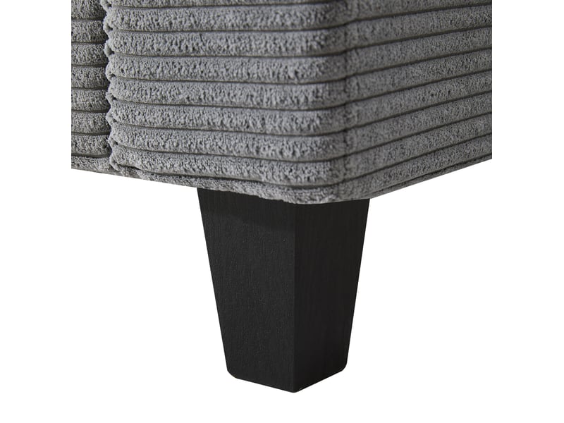  Canapé d'angle convertible 229x149.5x83 cm, 2 porte-gobelets, ports de charge usb et console, revêtement tissu velours côtelé gris  - Conforama E