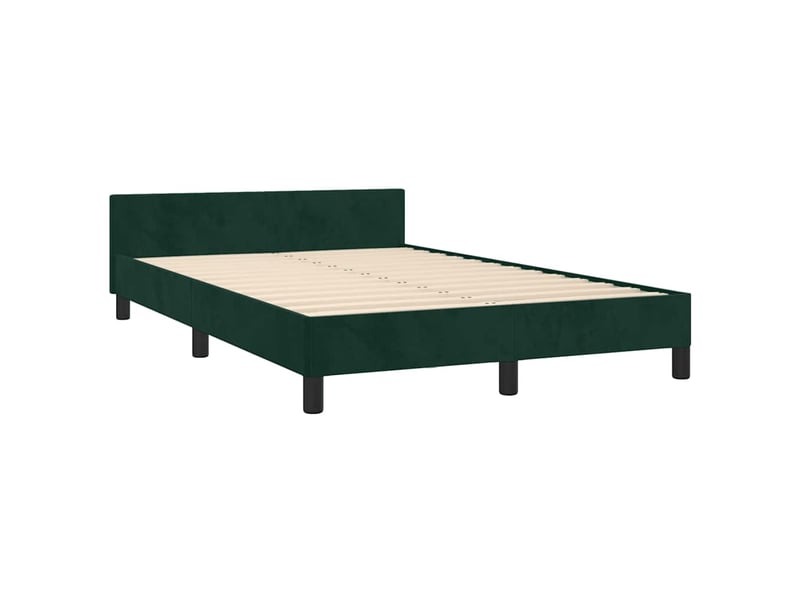  Lit double- lit adulte -  cadre de lit sans matelas vert foncé 120x190 cm velours  - Conforama D