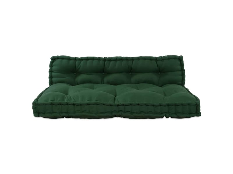  Coussin de canapé sur palette, coussin de chaise 2 pc tissu vert 120 x 80 x 38 cm cf54206  - Conforama D