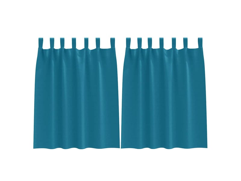 Lot de 2 rideaux occultants, rideaux black-out avec anneaux turquoise 140 x 140 cm cf44796 - Conforama A