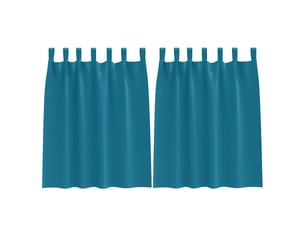 Lot de 2 rideaux occultants, rideaux black-out avec anneaux turquoise 140 x 140 cm cf44796