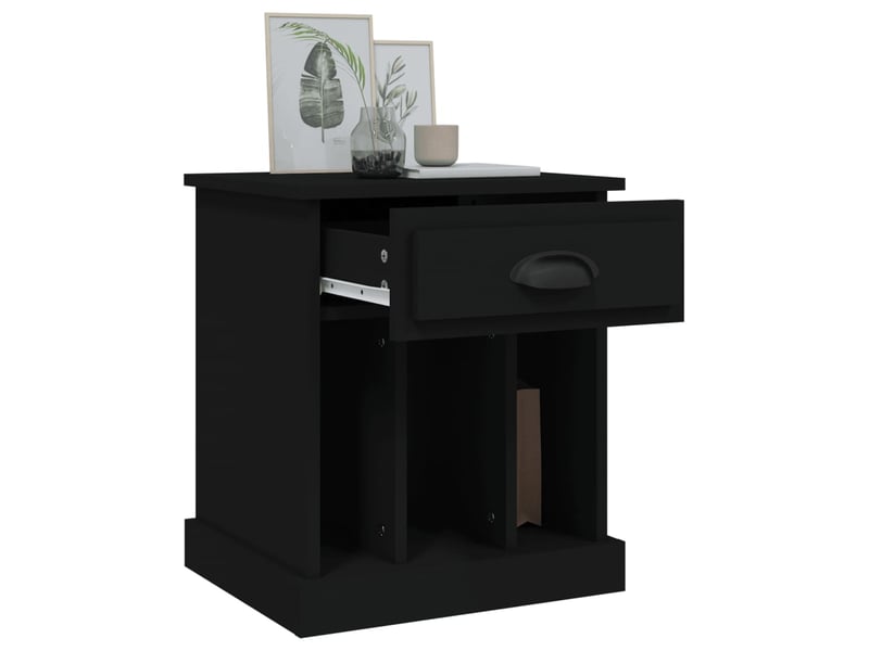  Lot de 2 tables de chevet - cabinet de chevet - table de nuit noir 43x36x50 cm  - Conforama D