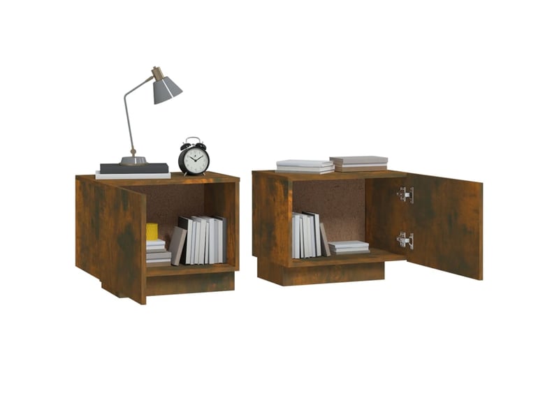  Table de chevet - cabinet de chevet - table de nuit chêne fumé 100x35x40 cm bois d'ingénierie  - Conforama B