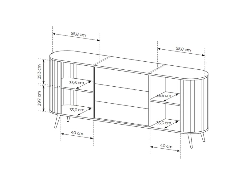  Buffet hanira, commode 3 tiroirs, 196x40x82h cm chêne marron Hanira - Conforama D