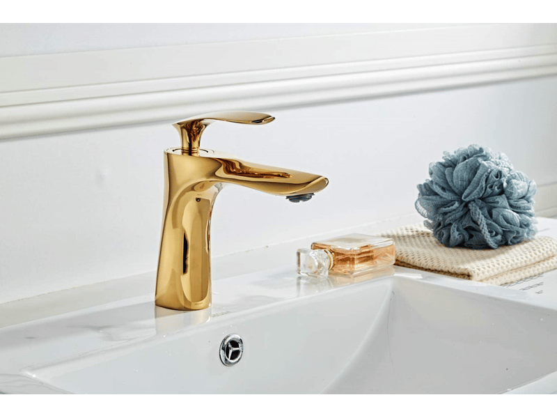  Mitigeur lavabo salle de bain en laiton avec finition or chrome doré – élégant et durable  - Conforama D