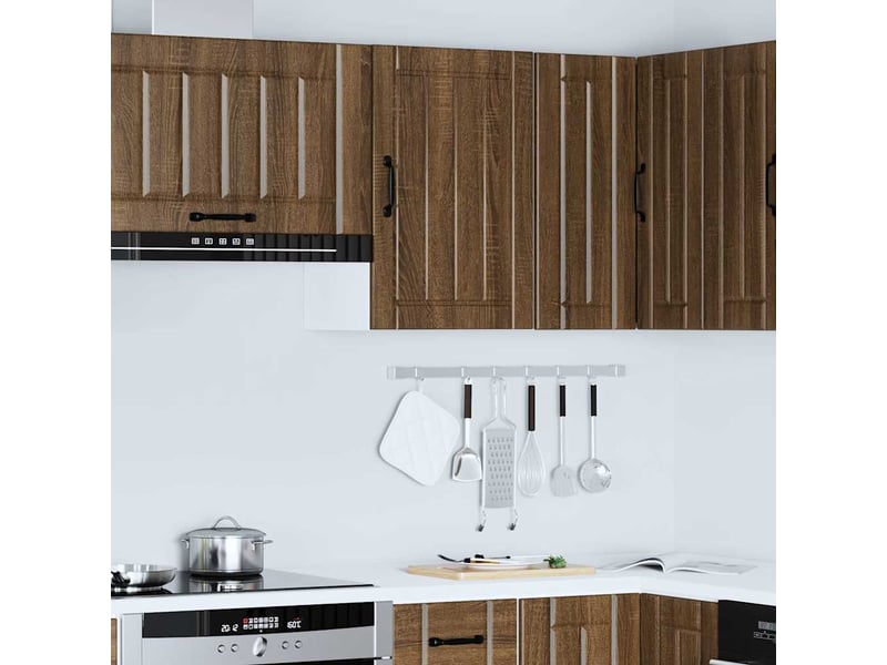 Meuble de rangement, armoire murale de cuisine lucca chêne marron bois ingénierie shl3901 - Conforama C