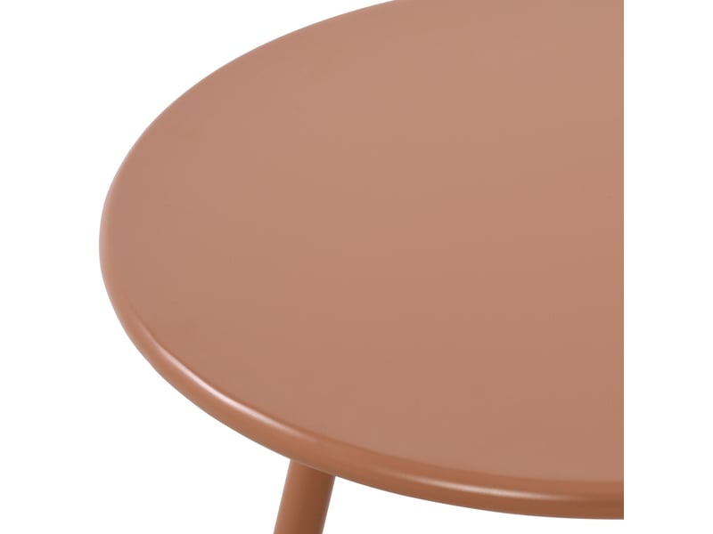 Table basse ronde intérieur extérieur en polypropylène couleur terre cuite – ø 60 cm résistante aux intempéries 10_0009237 - Conforama D