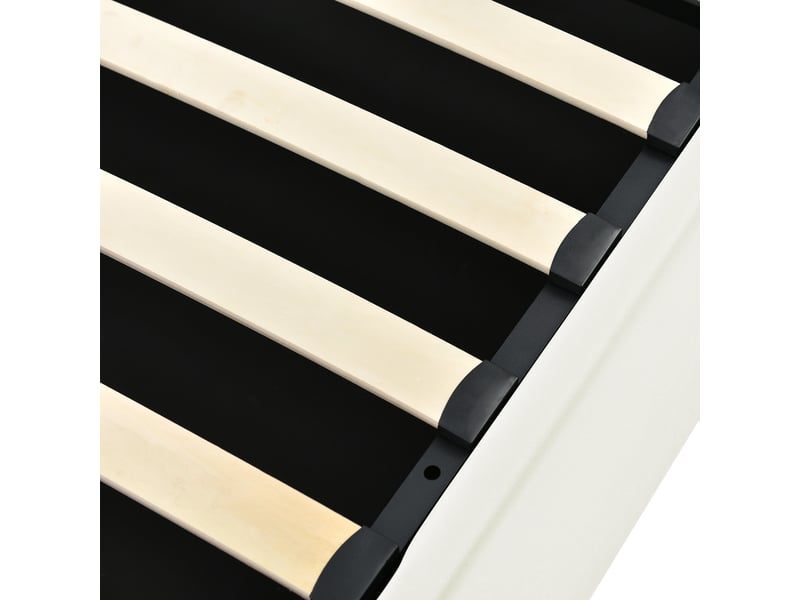  Lit coffre led en pu blanc avec rangement hydraulique, 140x200 cm Fay Lum - Conforama R