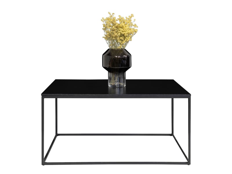  Table basse de salon vita noire avec structure en acier, 90×60×45 cm  - Conforama C