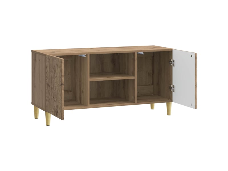  Meuble tv - banc tv - meuble de rangement 102 x 34,5 x 50 cm chêne artisanal bois d'ingénierie  - Conforama D