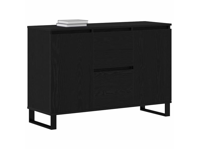 Buffet - bahut - meuble de rangement chêne noir 101,5 x 35 x 70 cm bois d'ingénierie - Conforama C