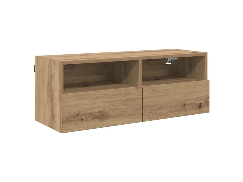  Lot de 2 meuble tv mural, meuble tv suspendu chêne artisanal bois d'ingénierie shl58355  - Conforama E