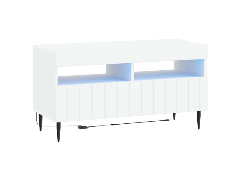  Meuble tv - banc tv - meuble de rangement led blanc bois d'ingénierie  - Conforama A