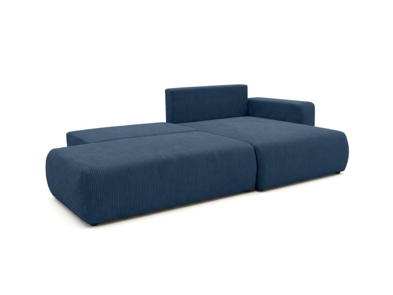  Canapé d'angle max réversible et convertible 5 places alya en velours côtelé - bleu foncé ALYA - Conforama D