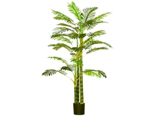 Palmier areca artificiel arbre artificiel hauteur 190 cm avec 30 grandes feuilles en plastique pot inclus