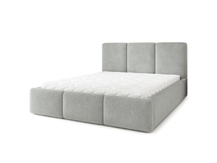 Lit coffre 200x200 cm <strong>MASSENO</strong>  <strong></strong> coloris gris