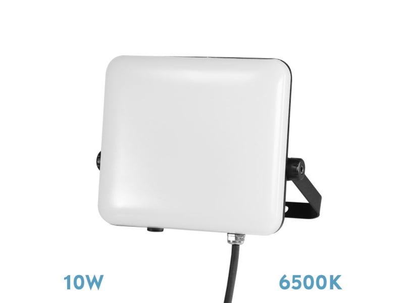 Fabrilamp destello projecteur led extérieur 10 w, 900 lm, 6500 k, ip65, blanc et noir 220980101 - Conforama A