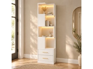 Bibliotheque coloris blanc 4 étagère(s) WISHDOR - 45 cm x 165 cm