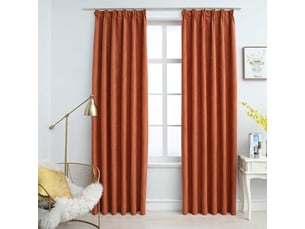 Lot de 2 rideaux occultants, rideaux black-out avec crochets rouille 140x225 cm cf44885